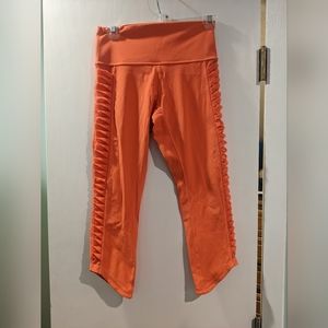 Lululemon Sunshine Salutation Crop Full-On Luxtreme Orange Coral Size 6